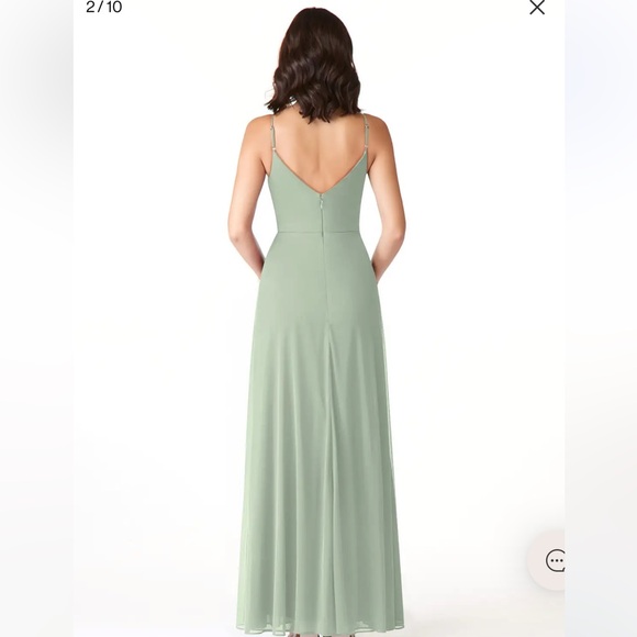 Azazie Evelin Brisdesmaid Dress in Dusty Sage A4 - Picture 3 of 3